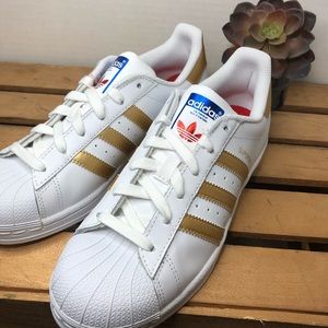 Superstars gold stripe Clearance